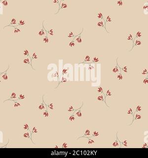 motif vectoriel sans couture à fleurs rouges Illustration de Vecteur