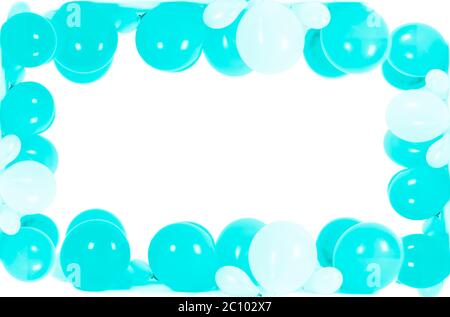 Ballons colorés isolé en forme de frame Banque D'Images