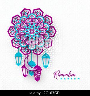 Ramadan Kareem arrière-plan de vacances. Illustration de Vecteur