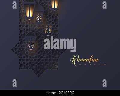 Le salut de Ramadan Kareem. Illustration de Vecteur