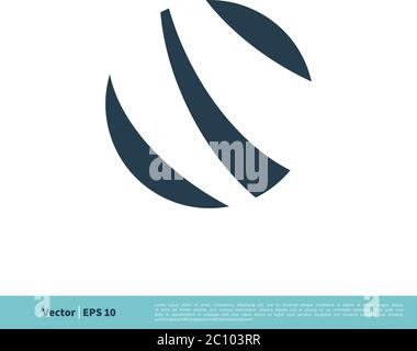 Boule circulaire / Terre, Globe icône Vector logo Template Illustration Design. Vecteur EPS 10. Illustration de Vecteur