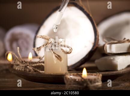 Coconut Essential Oil Banque D'Images