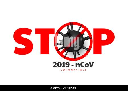 Arrêter le coronavirus, souche virale de mers-COV. Illustration de Vecteur