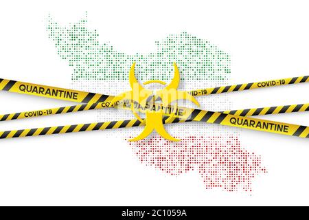 Iran concept de quarantaine du coronavirus. Illustration de Vecteur