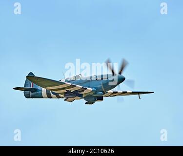 Supermarine (Vickers-Armstrong) Spitfire Mark XIX avion de reconnaissance photo en vol. Banque D'Images