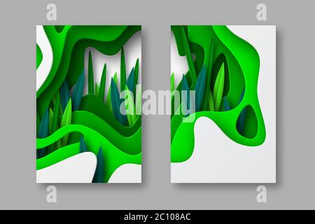 Affiches conceptuelles sur la nature et l'environnement. Illustration de Vecteur