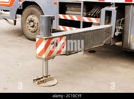 Chariot outrigger stabiliser les jambes étendues. Banque D'Images