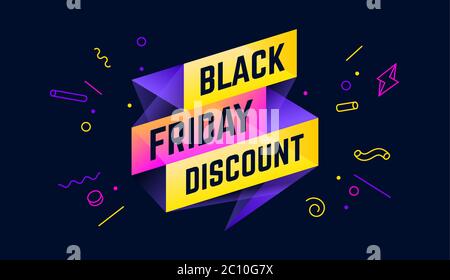 Réduction pour le Vendredi fou. bannière de vente 3d avec texte réduction Black Friday Illustration de Vecteur