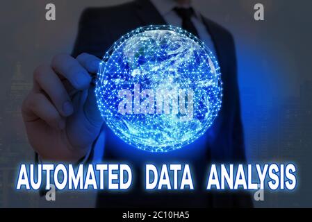 Texte d'écriture analyse automatique des données. Photo conceptuelle intelligence artificielle et technologie d'apprentissage profond éléments de cette image fournie par NA Banque D'Images