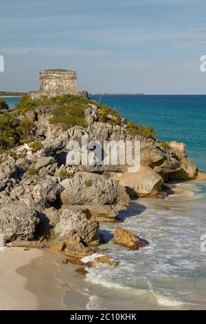 Dieu des vents Temple in Tulum Mexico Banque D'Images