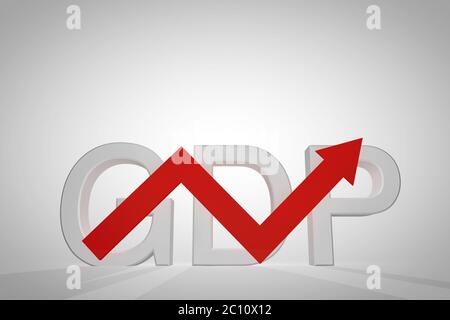 flèche rouge vers le haut avec arrière-plan 3d gdp Banque D'Images