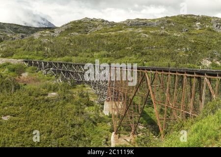 Le White Pass & Yukon Route Railroad Bridge Banque D'Images