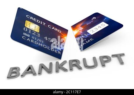 couper carte de crédit en faillite Banque D'Images