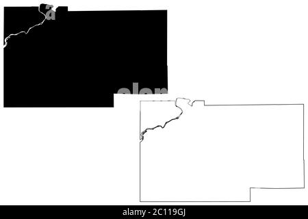 Lee County, Illinois (comté des États-Unis, États-Unis d'Amérique, États-Unis, États-Unis) carte illustration vectorielle, scribble sketch carte Lee Illustration de Vecteur