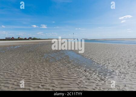 Rivage et mer des wadden, île de Neuwerk en mer du Nord, Stade fédéral de Hambourg, Allemagne du Nord, Patrimoine mondial de l'UNESCO Banque D'Images