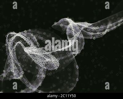 connexion vert réseau concept science résumé géométrique de la technologie Banque D'Images