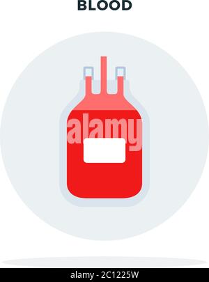 Sang pour transfusionnelle vecteur icône plat isolé Illustration de Vecteur