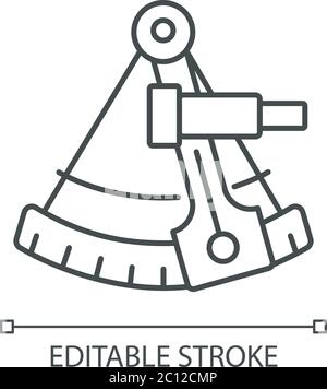 Icône linéaire Perfect pixel Sextant Illustration de Vecteur