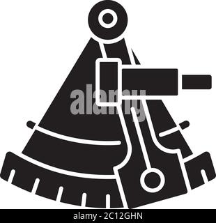 Icône de glyphe noir Sextant Illustration de Vecteur