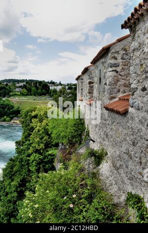 Château Laufen-Uhwiesen à Schaffhausen Suisse sans touristes pendant la crise de la couronne Banque D'Images