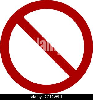 Affiche rouge non ou interdiction générale en forme de cercle oblique inverse. Image vectorielle. Illustration de Vecteur