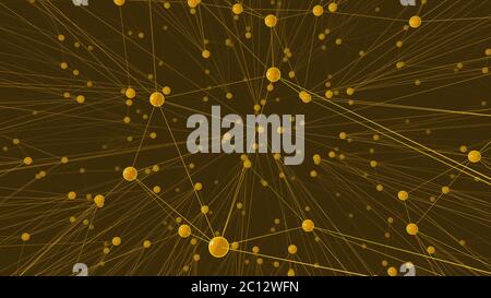 illustration 3d de centaines de points connectés les uns aux autres par des lignes Banque D'Images