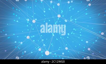 illustration 3d de centaines de points connectés les uns aux autres par des lignes Banque D'Images