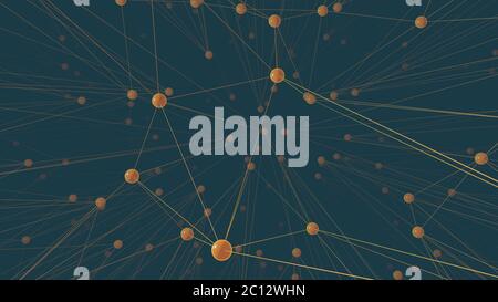 illustration 3d de centaines de points connectés les uns aux autres par des lignes Banque D'Images