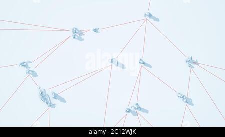 Propagation d'un pathogène par le biais de contacts sociaux - illustration 3d Banque D'Images