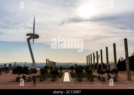 Tour Calatrava, Barcelone Banque D'Images