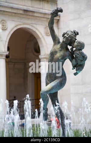 Courtyard of Boston public Library, Copley Square, Boston, Massachusetts, États-Unis Banque D'Images