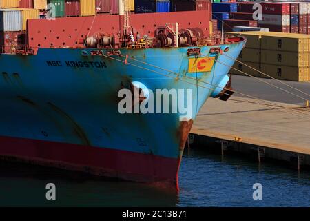 Container Ship, Boston, Massachusetts, Nouvelle-Angleterre, États-Unis Banque D'Images