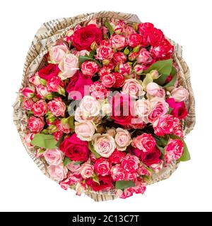 bouquet de roses isolées sur blanc Banque D'Images