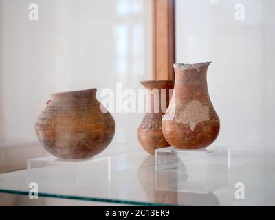 MILOS - GRÈCE, 14 JUILLET 2017 : expositions grecques anciennes du musée sur l'île de Milos, Grèce Banque D'Images