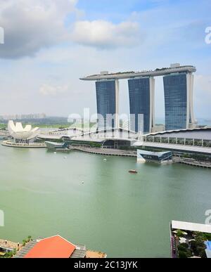 Vue sur la baie de Marina, Singapour Banque D'Images