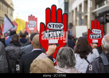 Protestation anti-TTIP Banque D'Images