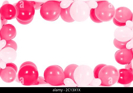 Ballons colorés isolé en forme de frame Banque D'Images