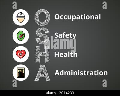 osha, Santé au travail, sécurité, Administration, conception de vecteur. Illustration de Vecteur