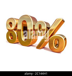 3d Gold 80 affiche de remise de quatre-vingt pour cent Banque D'Images