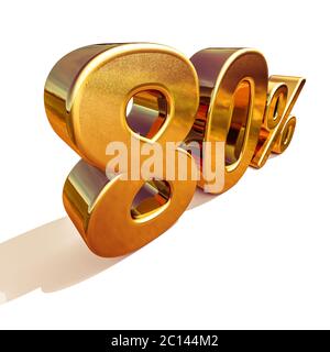 3d Gold 80 affiche de remise de quatre-vingt pour cent Banque D'Images