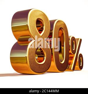 3d Gold 80 affiche de remise de quatre-vingt pour cent Banque D'Images