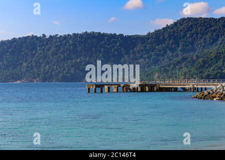Village de Tekek jetée Tioman Island Malaisie Banque D'Images