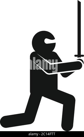 Icône épée Ninja. Illustration simple de l'icône de vecteur d'épée ninja pour la conception de Web isolée sur fond blanc Illustration de Vecteur