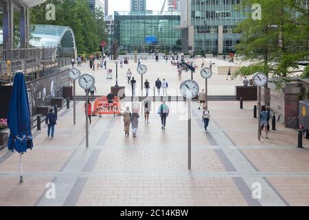 Horloges Canary Wharf, London, UK Banque D'Images