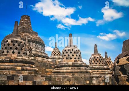 Temple Borobudur à Java Banque D'Images