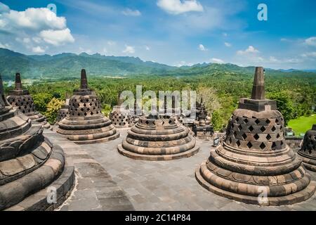 Temple Borobudur à Java Banque D'Images