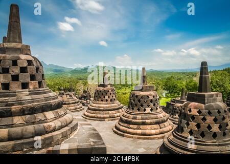 Temple Borobudur à Java Banque D'Images