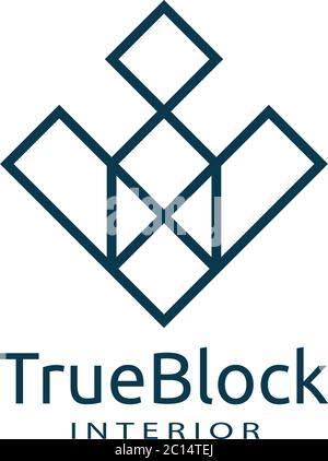 icône de logo de mur de carreaux pour tapis, plancher, industrie de céramique. symbole abstrait carré hexagonal. dessin de modèle de conception de signe minimal illustration vectorielle. Illustration de Vecteur