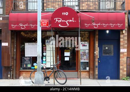 Pongal, 110 Lexington Ave, New York, NY. Façade extérieure d'un restaurant indien dans le quartier de Curry Hill à Manhattan. Banque D'Images