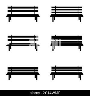 bancs de parc en noir illustration d'art Illustration de Vecteur